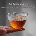 Japanische Teetasse aus Glas mit Rindentextur, 100 ml mittelgroße handgefertigte Tasse - Regenfall-Becher (Mittel) / Mittel (100ml)