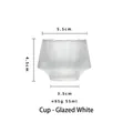 Frosted white heat-resistant glass teacup, 55ml glazed white kung fu tea cup variant - Cup Only (Without Saucer) / Glazed White