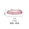 Pink heat-resistant glass coaster with irregular wavy edges for traditional kung fu tea set - Saucer Only (Without Cup) / Matte Pink