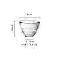 Japanese style hammered crystal glass tea cup Model 50 with 55ml capacity for saki - Style 50 (Tea Cup) / 55ml