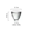 Japanese hammered crystal glass sake tea cup, 45ml capacity, transparent style 51 - Style 51 (Tea Cup) / 45ml
