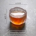 Elegant handmade Japanese pink frosted glass tea cup with irregular texture 80ml capacity - Large Snow Style Cup / 80ML / Frosted