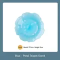 Blauwe blütenförmige Teetasse aus Glas für Teezeremonien und Snacks, 17,5 cm - Blau