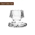 Transparent heat-resistant hammered glass tea cup with matching textured coaster set - Cup and Saucer Set / Clear