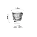 Japanese hammered crystal glass tea and wine cup with 40ml capacity and 5.5cm top - Style 52 (Tea Cup) / 40ml