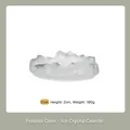 Mist white frosted glass coaster with irregular ice pattern for tea cups and dishes - Single Coaster / Frosted