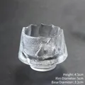 Japanese handmade hammered glass tea cup, 5cm caliber and 4.5cm height dimensions - Mini Mountain Cup / Clear