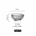 Style 54 Japanese hammered texture crystal glass cup, 50ml capacity, 7cm top diameter - Style 54 (Tea Cup) / 50ml