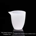 Elegant matte white glass Kung Fu tea pitcher with precise 9.3cm height dimension - Jade Glass Pitcher / 1 Piece / Jade White