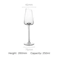 Elegant crystal red wine glass with unique slanted rim design and 250ml capacity - Single Piece / Transparent (Slanted Champagne Mouth)