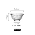 Transparent Japanese style textured crystal glass cup with 55ml capacity for tea or sake - Style 56 (Tea Cup) / 55ml