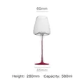 Rosa Kristallweinglas mit 580 ml Fassungsvermögen und Maßangaben - Carat Pink (Flat Mouth)