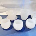 Elegant white jade-style glass Kung Fu tea set including Gaiwan and tasting cups - Egg Cup 8-Piece Set