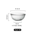 Japanese hammered crystal glass cup 95ml for tea and sake with dimensions - Style 58 (Tea Cup) / 95ml