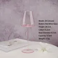 Eleganter rosa Kristall-Rotweinglas mit hohem Stiel und 573 ml Fassungsvermögen für Zuhause - Flamingorosa (Flachmund)