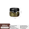 400ml vacuum sealed glass storage jar for tea and dry goods with black airtight lid - 400ml Style / 11x9.2cm / Black Small