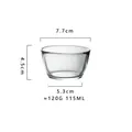 Japanese style clear glass small tea cup 115ml capacity with detailed dimensions - Style 59 (Tea Cup) / 115ml
