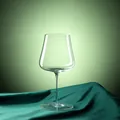 Elegant ultra-thin French crystal Bordeaux wine glass presented on premium green silk - Ultra-Thin Style B / Single Piece