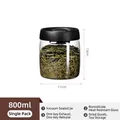 800ml vacuum sealed glass tea jar with 11x13cm dimensions - Black Medium