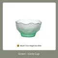 Exquisite frosted green gradient glass teacup with ice-textured surface, 60ml capacity - Single Cup / 60ml / Matte Green