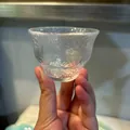 Hand-held Japanese style hammered crystal glass cup for tea or sake tasting, transparent finish - Style 61 (Tea Cup)