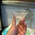 Exquisite Japanese style hammered crystal glass sake cup with elegant petal rim design - Style 62 (Tea Cup)