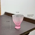 Handmade pink bubbly glass tea cup with 50ml capacity and 6cm height dimension - Bubble Master Cup / Sakura Pink