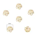 6mm 14K vergoldete filigrane Blumen-Perlenkappen für DIY-Schmuckherstellung Zubehör - 10 Stück/Packung (6mm) / Gold (#05 Stil 14K Vergoldet)