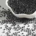 2-4mm transparent glass seed beads with black dyed core for DIY jewelry making - Black