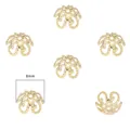 8mm 14k vergoldete Blumenperlenkappen für DIY Schmuckherstellung Armbänder - 10 Stk./Packung (8mm) / Gold (#05 Stil 14K Vergoldet)