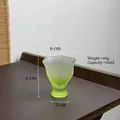 Handmade light green frosted glass tea cup with bubble texture, 50ml capacity - Bubble Master Cup / Grass Green