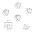 Set aus 8mm silbernen blumenförmigen Zwischenperlen für DIY-Schmuckherstellung und Basteln - Modell #06 / 10 Stk./Packung (8mm) / Silber