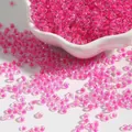 2-4mm hot pink dyed core glass seed beads for DIY jewelry making and crafts - Fluorescent Pink
