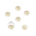 Sechs Stück 6mm 14k vergoldete Blumen Perlenkappen Schmuckzwischenperlen für DIY Armbänder - Modell #06 / 10 Stück/Packung (6mm) / Gold