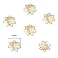 8mm 14k vergoldete Blumen-Perlenkappen Abstandshalter für DIY-Schmuckherstellung - Modell #06 / 10 Stk./Packung (8mm) / Gold