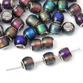 Galaxy pattern color-changing resin beads with 4mm large hole for DIY jewelry making - 8x7mm (4mm Hole) - 1 Piece / Starry Sky Gradient Style (BSB083)