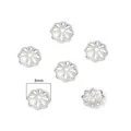 Hochwertige 8mm Blumen-Zwischenperlen für handgefertigten DIY-Schmuck basteln - Modell #07 / 10 Stk./Packung (8mm) / Silber