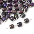 Temperature-sensitive color-changing resin beads with purple galaxy star pattern - 8x9mm (2.5mm Hole) - 1 Piece / Phantom Nebula Style (BSB083)