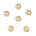 Set mit sechs 14k vergoldeten blumenförmigen Perlenkappen für DIY-Schmuck und Armbänder - Spiral-Blütenblatt-Stil (#11款) / 10 Stk./Packung (8mm) / Gold (14K Gold Vergoldet)