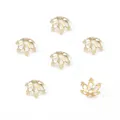 Set mit vergoldeten filigranen Blumen-Perlenkappen für DIY-Schmuckherstellungsprojekte - 3D-Hohlblütenblatt-Stil (#12款) / 10 Stk./Packung (8mm) / Gold (14K Gold Vergoldet)