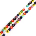 Vibrant millefiori flat-round glass beads for DIY necklaces and handmade bracelet making - Multicolor Flat Round Style (Dia 6mm)