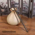 Handmade 150mmx5mm dark brown wooden hair stick for traditional DIY hair accessories - With Hole / 15cm / Dark Coffee