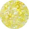 Assorted yellow baroque acrylic beads for DIY jewelry making, including flowers and bows - 30g Pack / Yellow