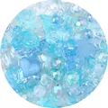 Assorted light blue vintage acrylic beads in various shapes for DIY jewelry craft making - 30g Pack / Blue