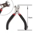 Mini 10cm jewelry DIY nippers with red and black non-slip handles for precise cutting. - End Cutting Pliers (#11)