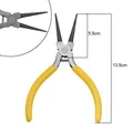 Yellow handle round-nose jewelry DIY pliers showing 13.5cm total length dimension - Long Double Round Pliers (#46)