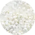 White vintage baroque acrylic bead mix for DIY handmade necklaces and bracelets jewelry - 30g Pack / White