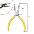 13cm stainless steel needle nose pliers with yellow PVC handles for DIY jewelry making - Smooth Bent Nose Pliers (#44)