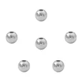 Gepolijste roestvrijstalen ronde kralen voor het maken van doe-het-zelf sieraden - Ronde kralen / 4 mm (1,5 mm gat) verpakking van 50 stuks