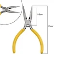 Precision 13cm long-nose pliers for jewelry making with yellow anti-slip handles - Serrated Needle Nose Pliers (#43)